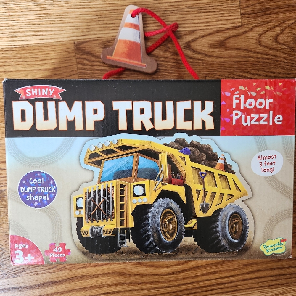 Shiny Dump Truck Floor Puzzle for Kids